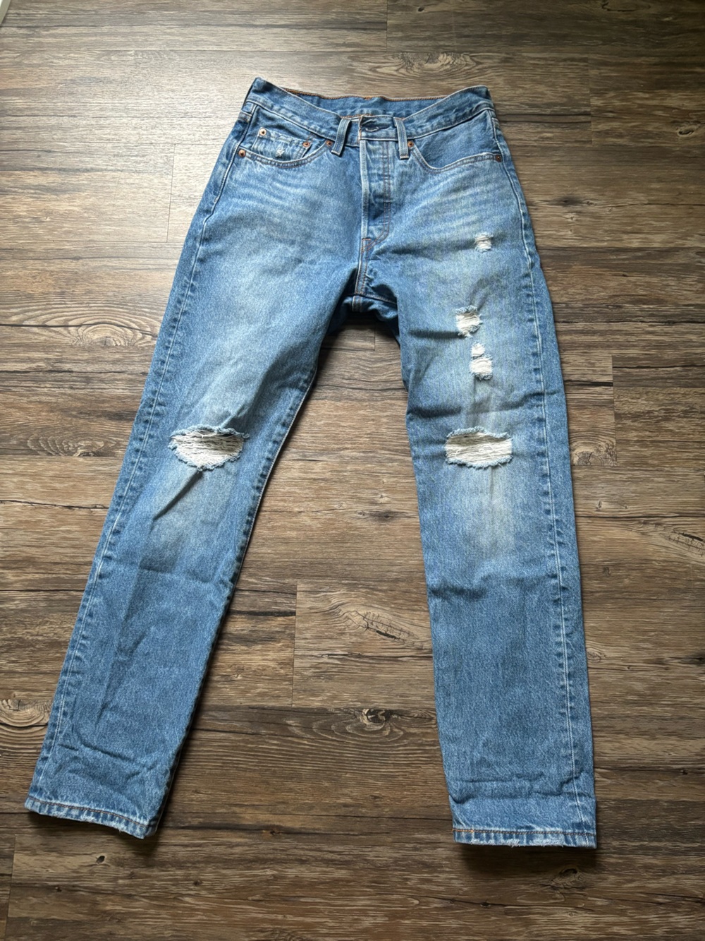 Women’s Distressed Light Blue Jeans